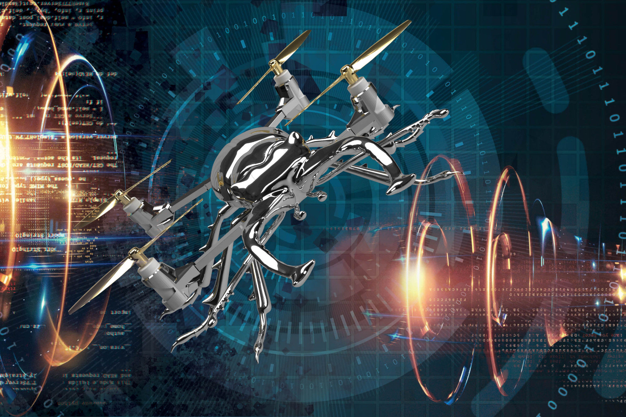 3d,Illustration.,3d,Render.,Beetle,Drone.,Abstract.,Digital,Flight.