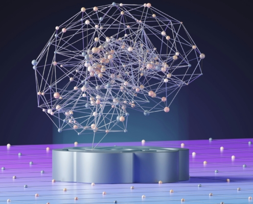 ingegneria elettronica per l'intelligenza artificiale rappresentata da un cervello