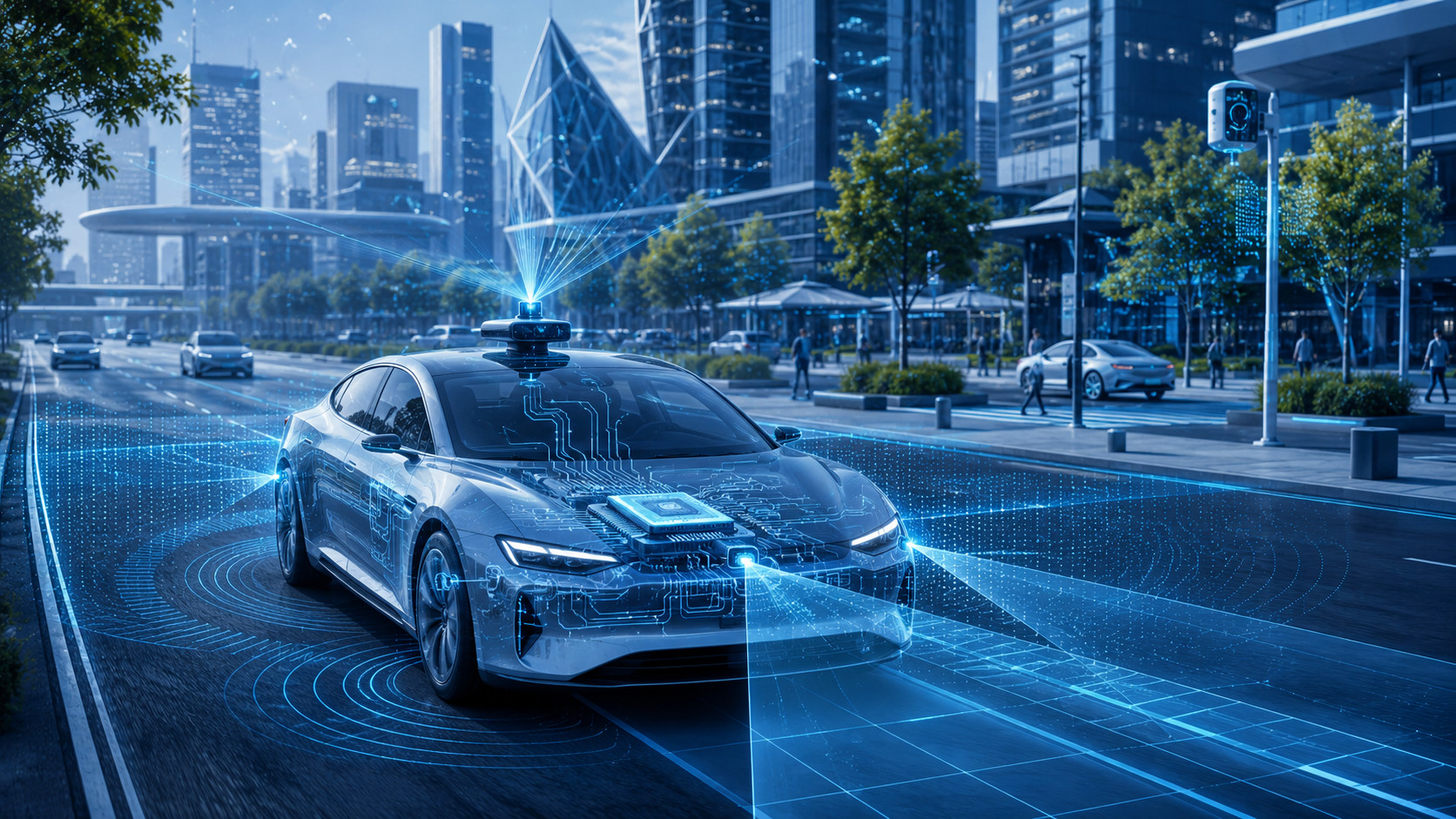 elettronica-guida-autonoma elettronica che permette il funzionamento di un'auto a guida autonoma