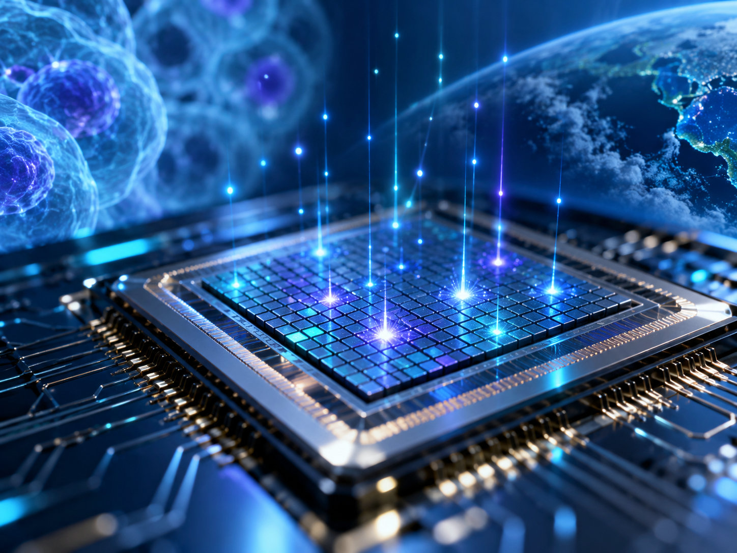Sensore quantico illuminato nel futuro tecnologico